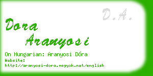 dora aranyosi business card